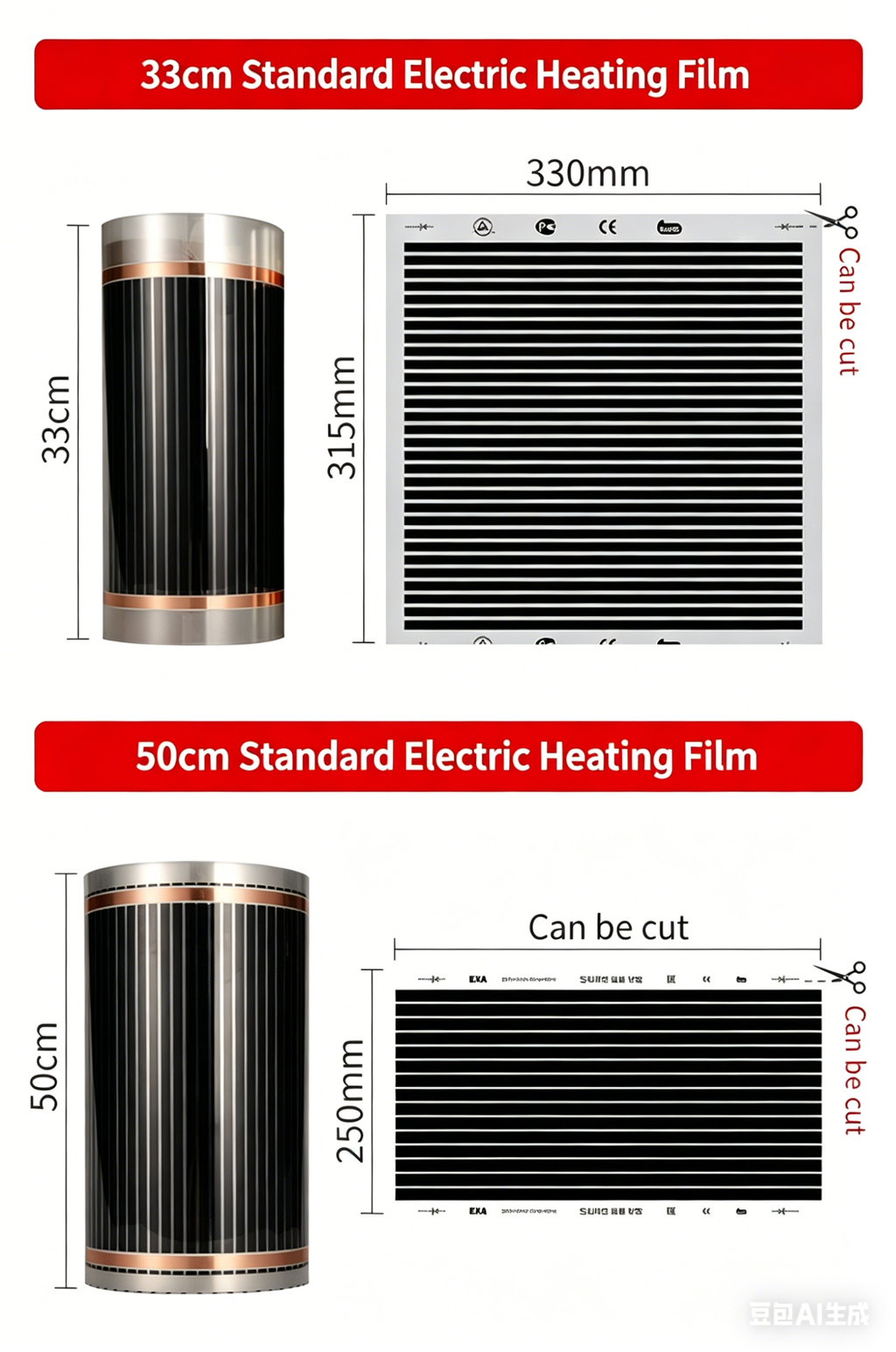 Graphene Heating Sheet, Electric Floor Heating Mat for Home & Reptile Terrariums