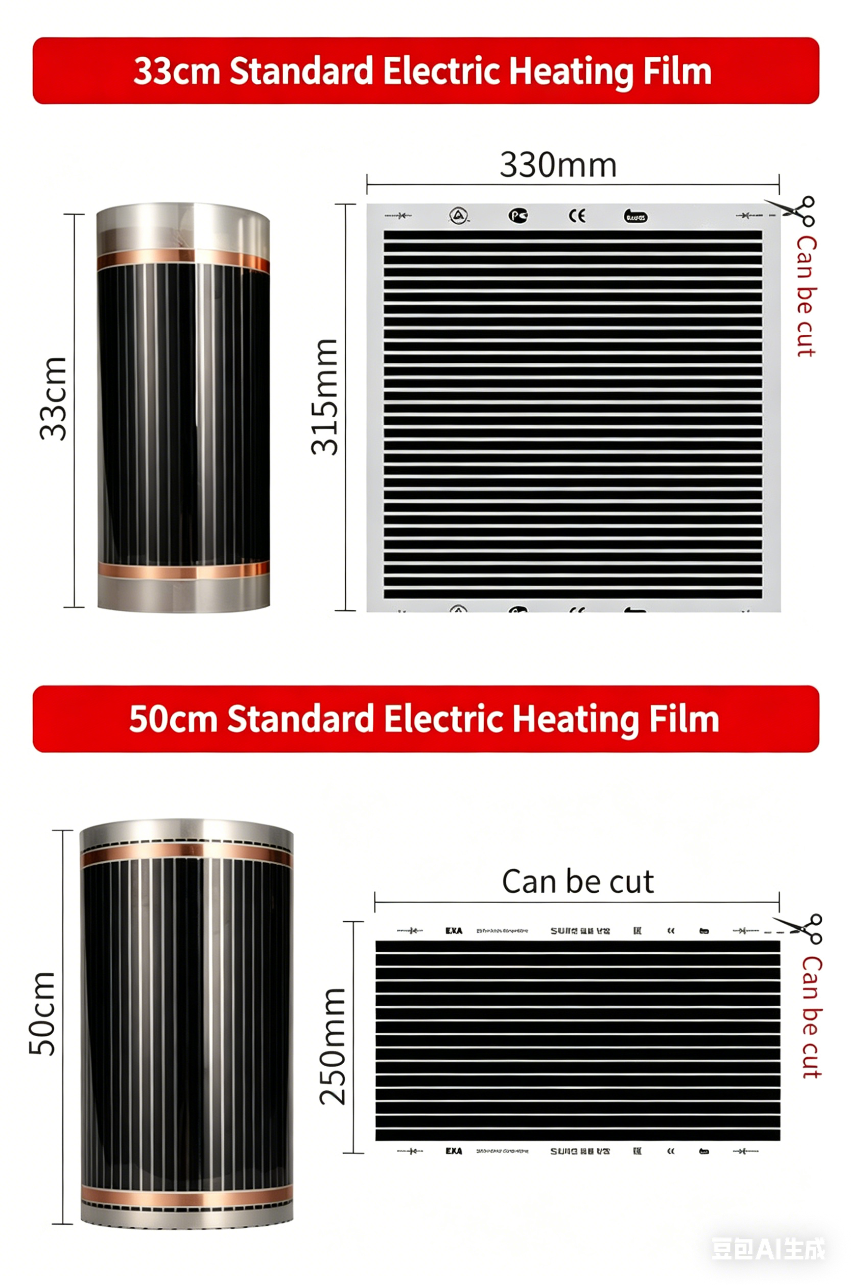 Graphene Heating Sheet, Electric Floor Heating Mat for Home & Reptile Terrariums