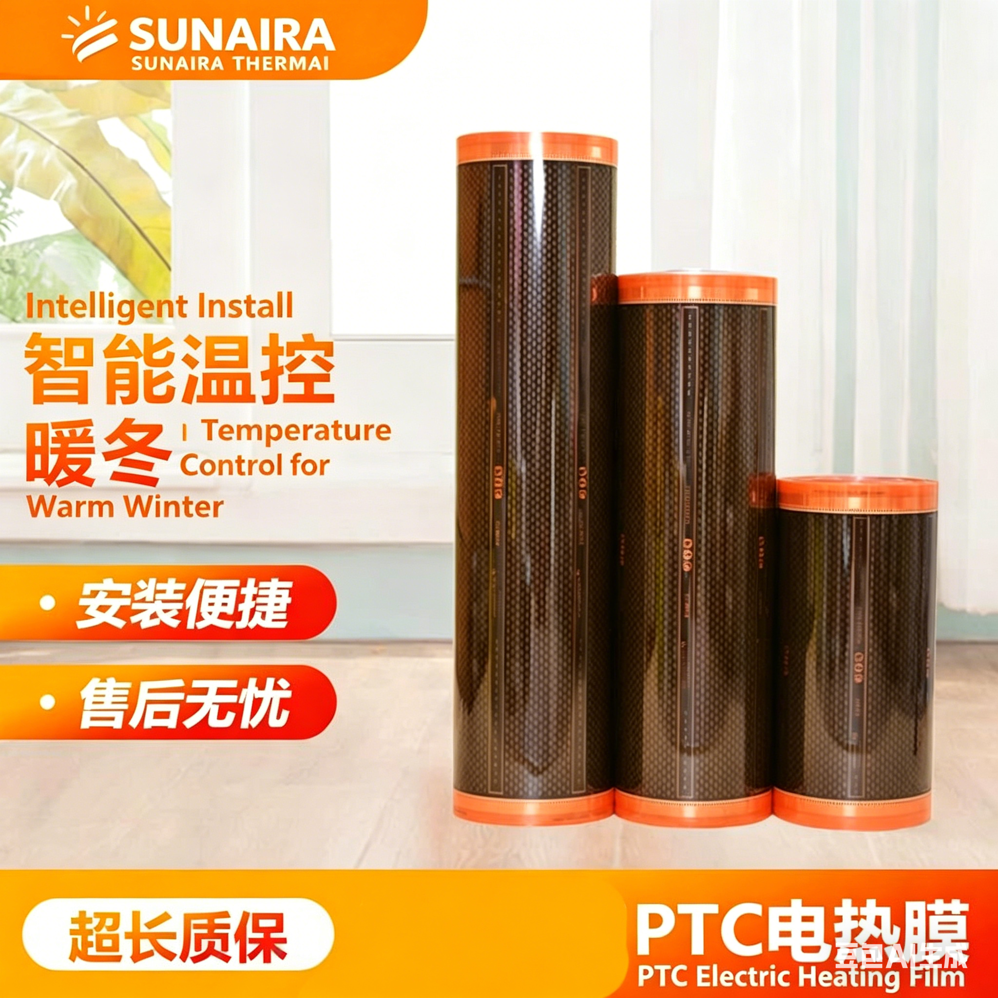 sunaura thermalGraphene Electric Underfloor Heating, Whole House Heating Solution, Home Heating Film, Electric Heating Kang & Complete Heating System Kits