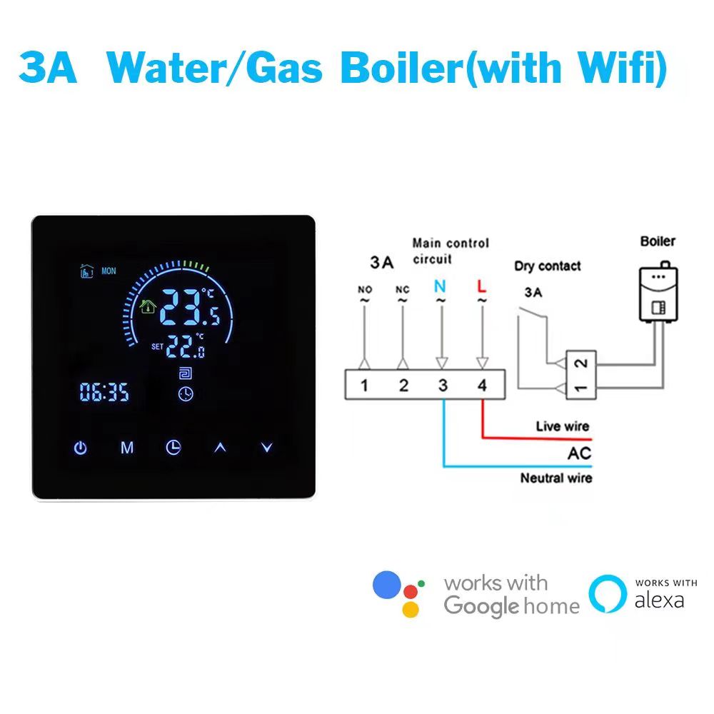 SunAura K2 Intelligent Digital Thermostat – Programmable WiFi Floor Heating Controller