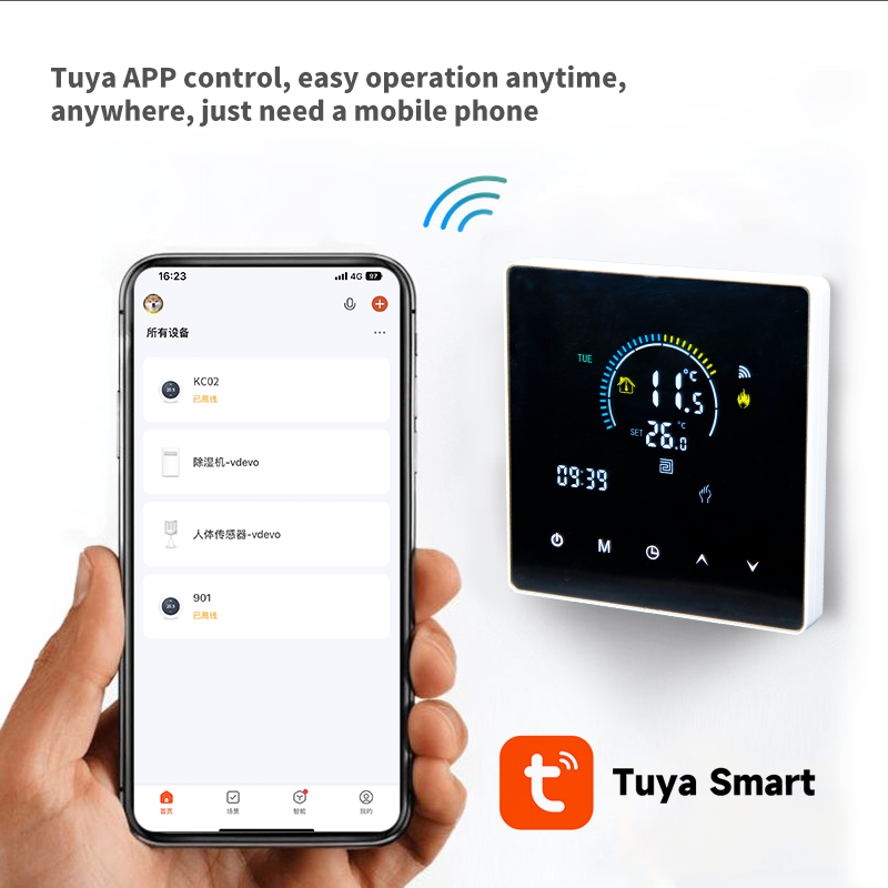 SunAura K2 Intelligent Digital Thermostat – Programmable WiFi Floor Heating Controller